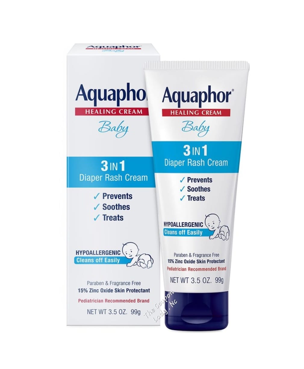 Aquaphor Baby 3-in-1 Diaper Rash Cream 3.5 oz