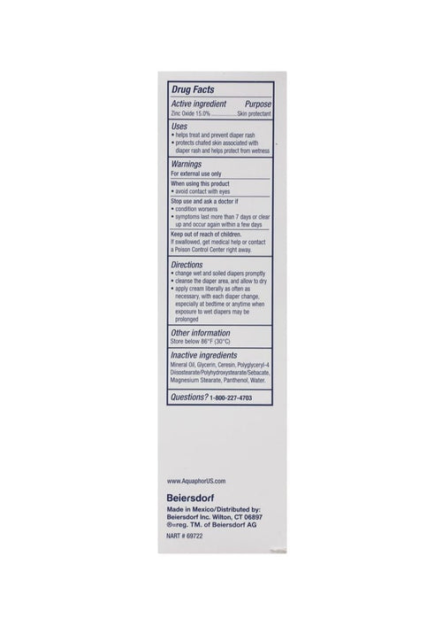 Aquaphor Baby 3-in-1 Diaper Rash Cream 3.5 oz
