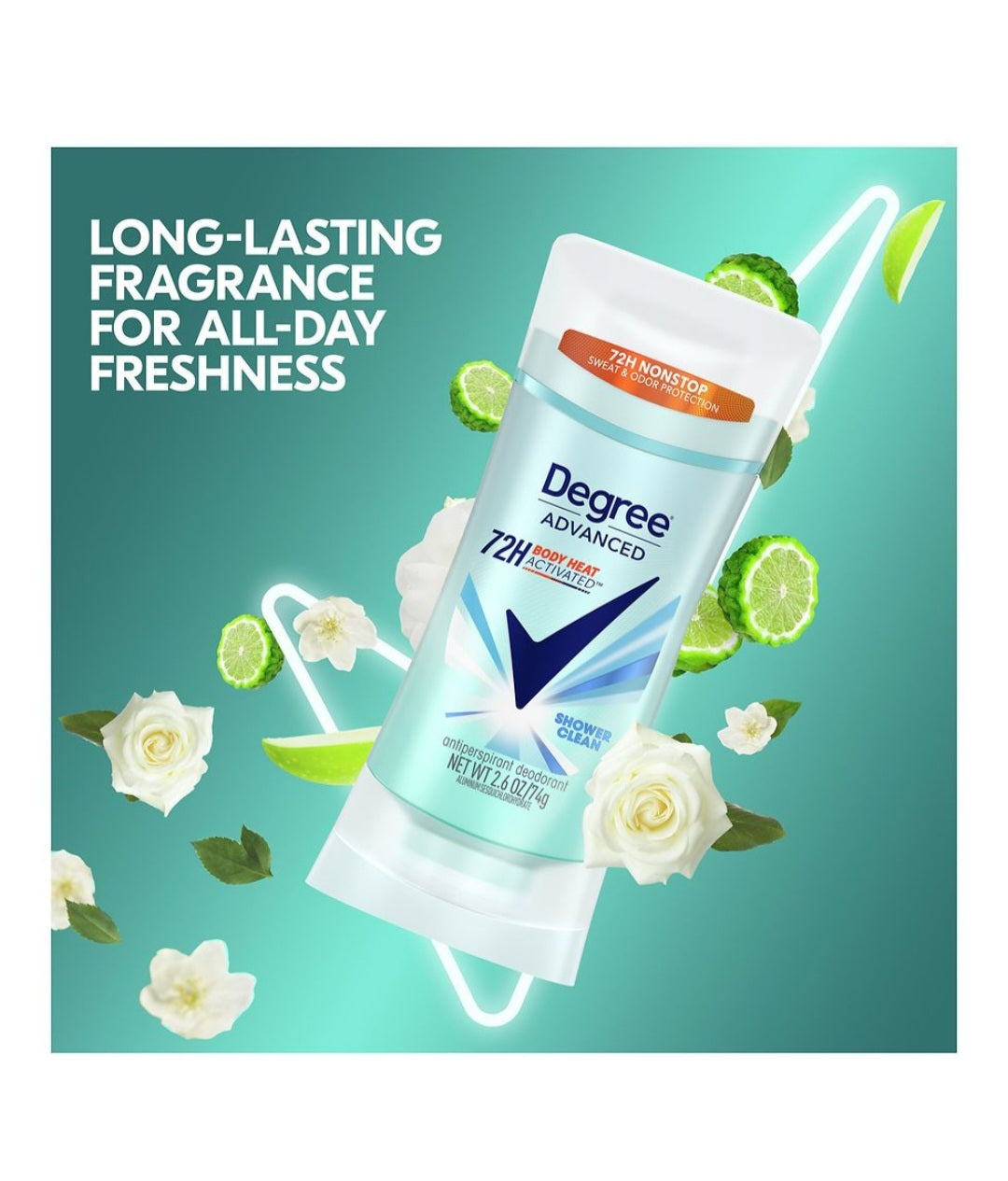 Degree Advance Shower Clean Antiperspirant Deodorant for Women 2.6 oz