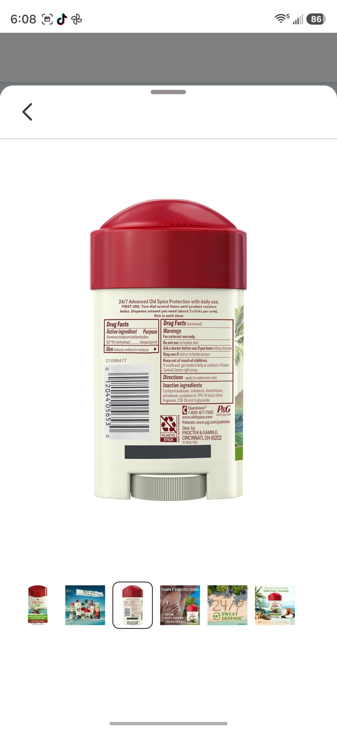 Old Spice Sweat Defense Fiji 2.6 oz