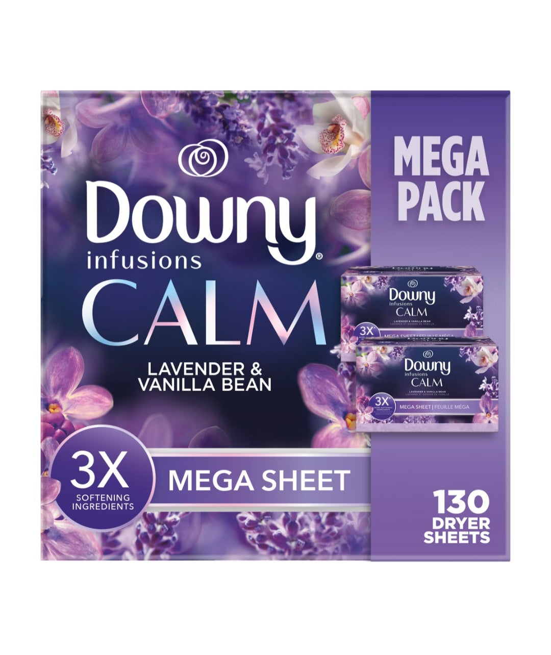 Downy 2 Pack Mega Sheet Lavender & Vanilla Bean