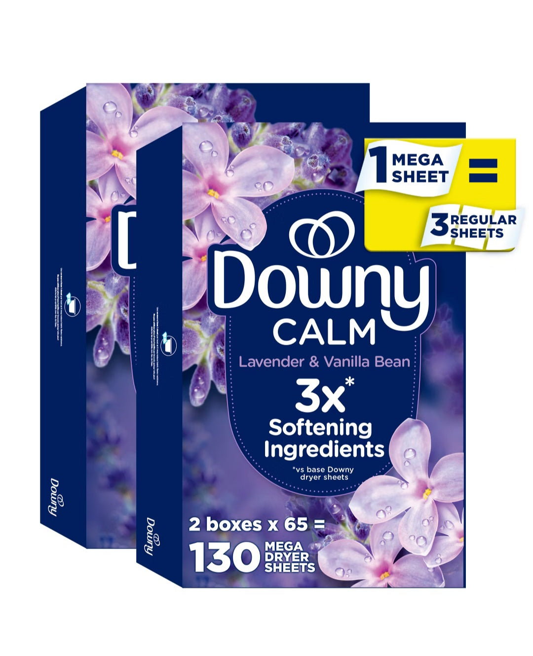 Downy 2 Pack Mega Sheet Lavender & Vanilla Bean