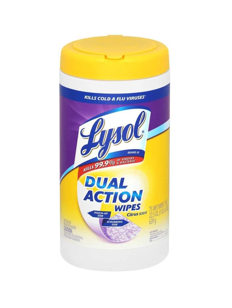 Lysol Dual Action Desinfecting Wipes 75 ct