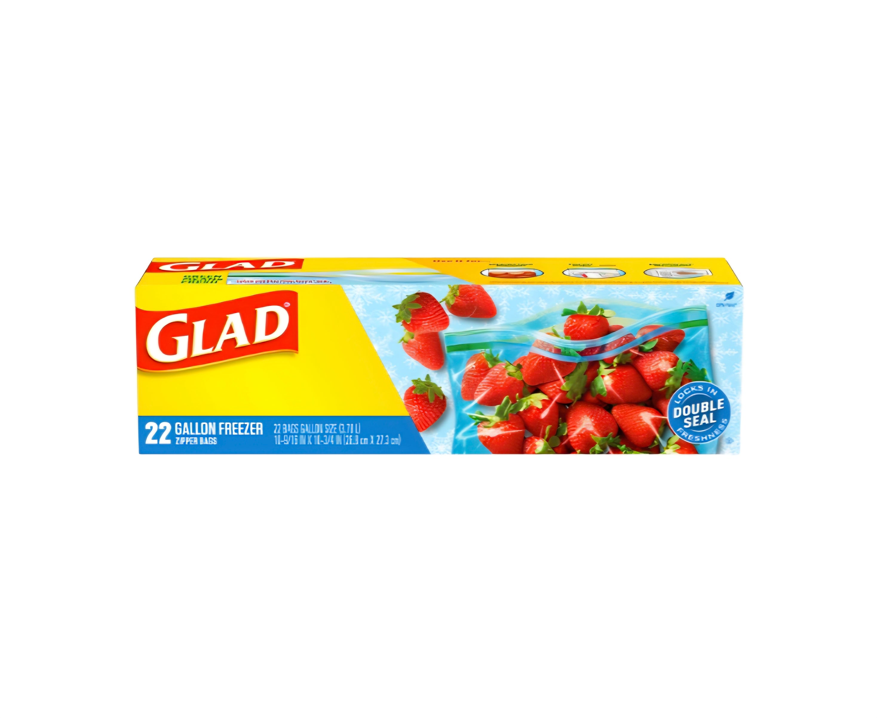 Glad Zipper Bags 22 Gallon Freezer