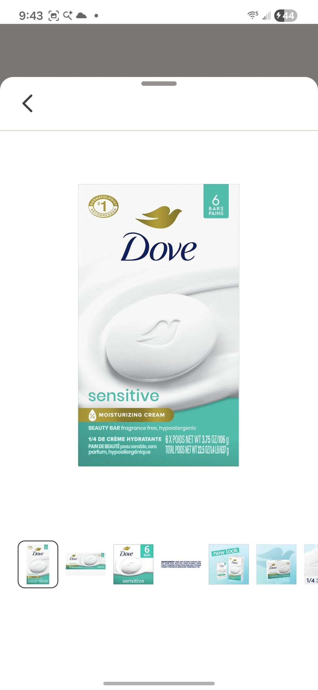 Dove 6 Bar soap