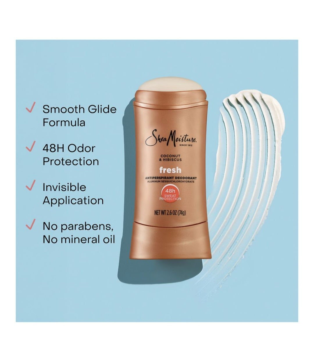 Shea Moisture Fresh Antiperspirant Deodorant 2.6 oz