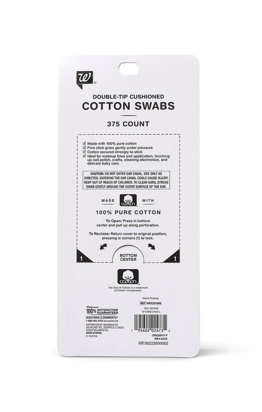 Cotton Swabs 375 Count