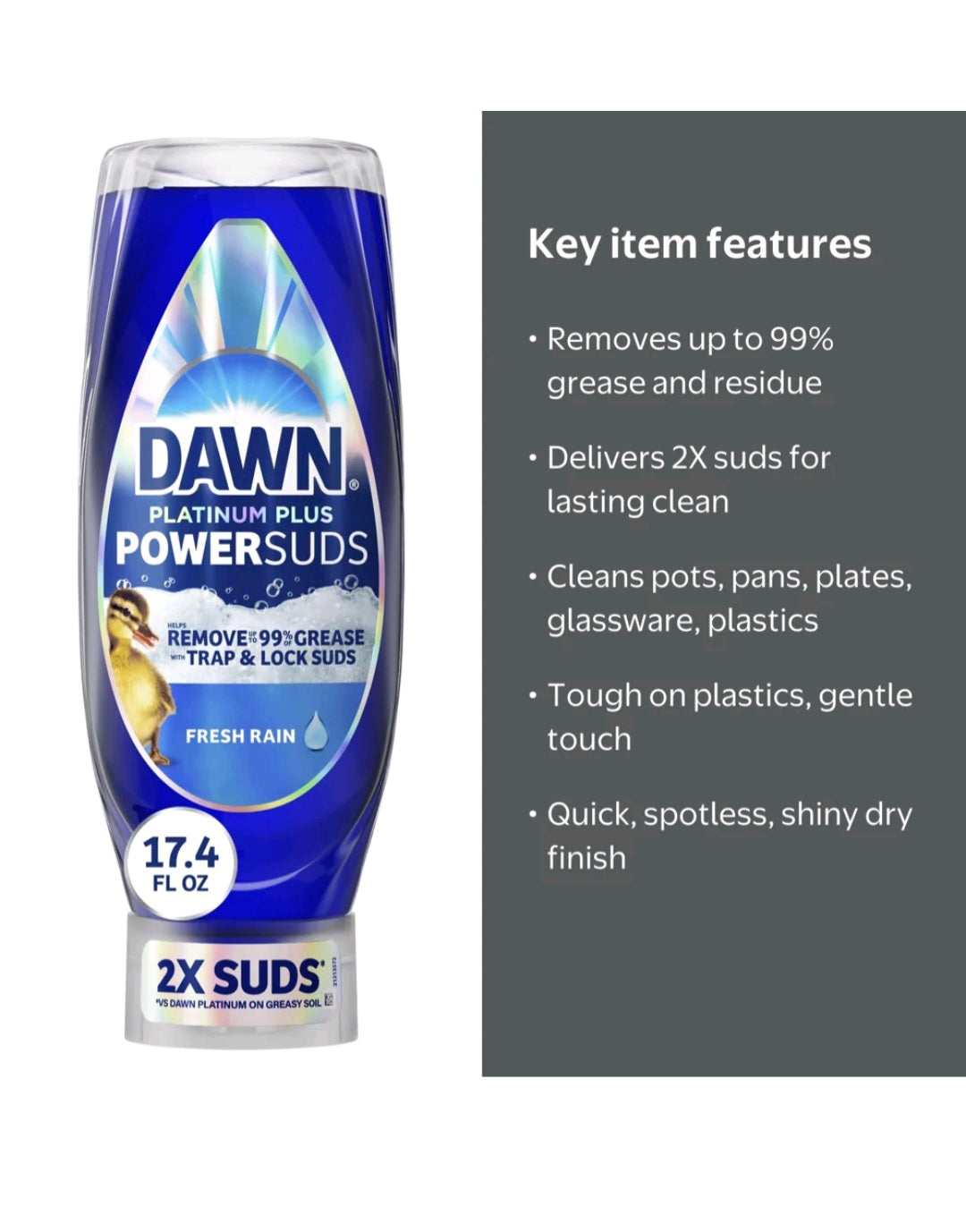Dawn Platinum Plus Fresh Rain 17.4 fl