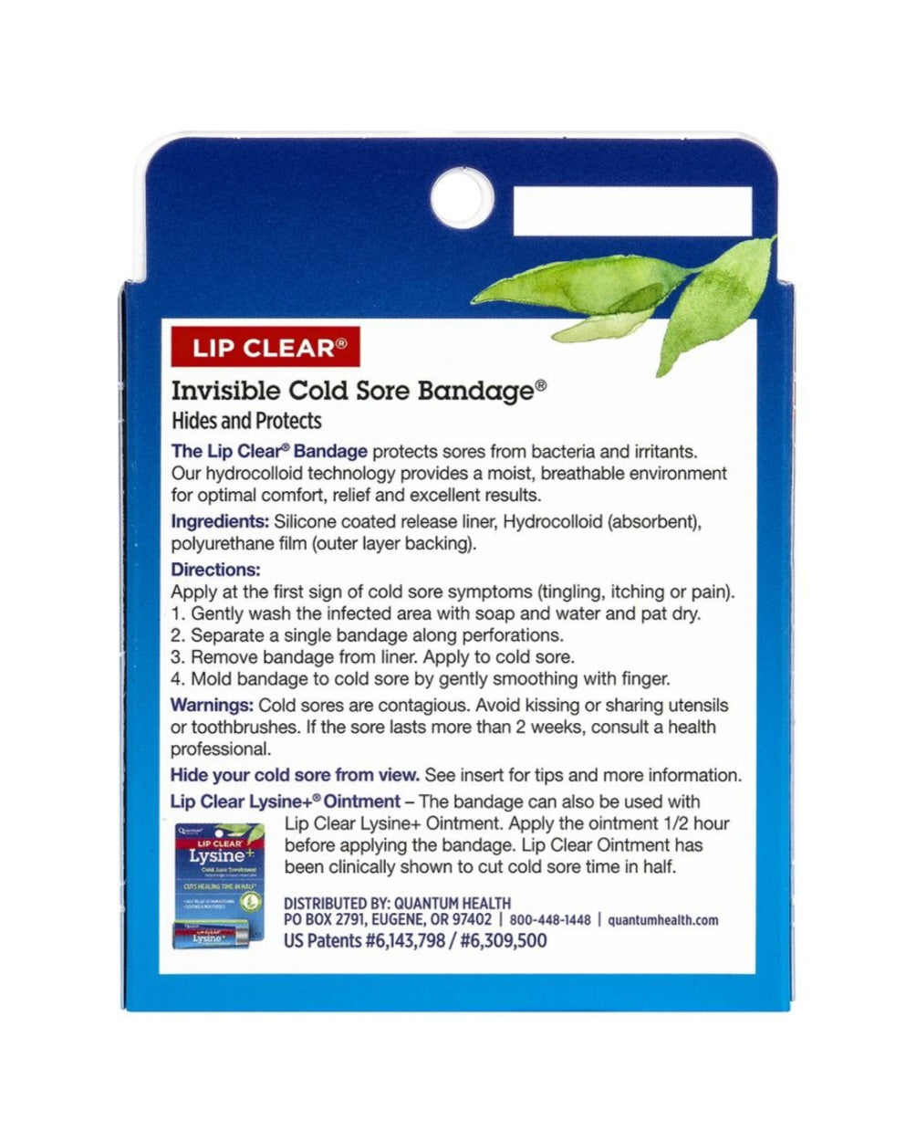 Quantum Health Lip Clear Cold Sore Bandage