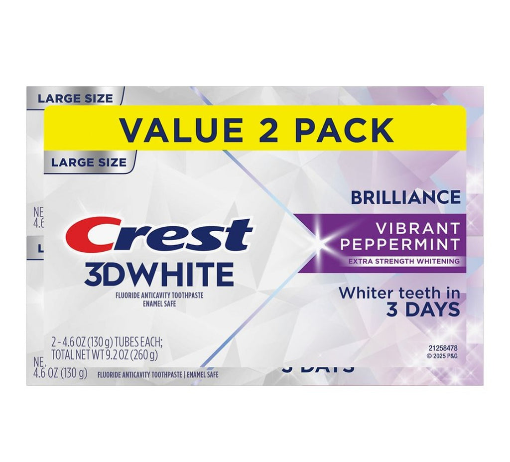 Crest 3D White 2 Pack Brilliance Vibrant Peppermint