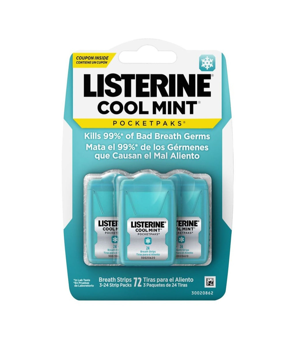 Listerine Breath Strips Cool Mint 72 ct