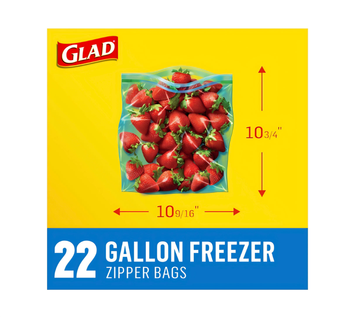 Glad Zipper Bags 22 Gallon Freezer