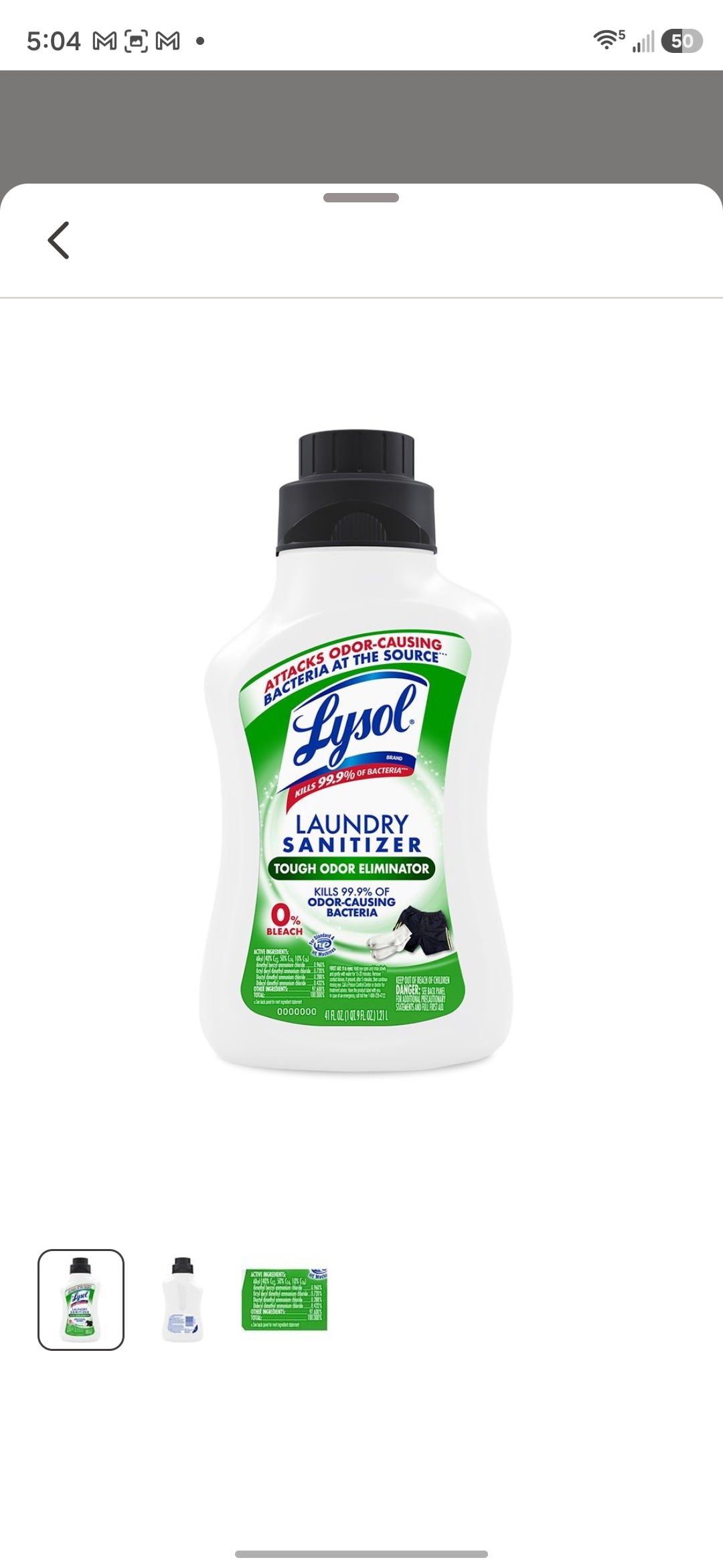 LYSOL LAUNDRY SANITIZER 41 FL