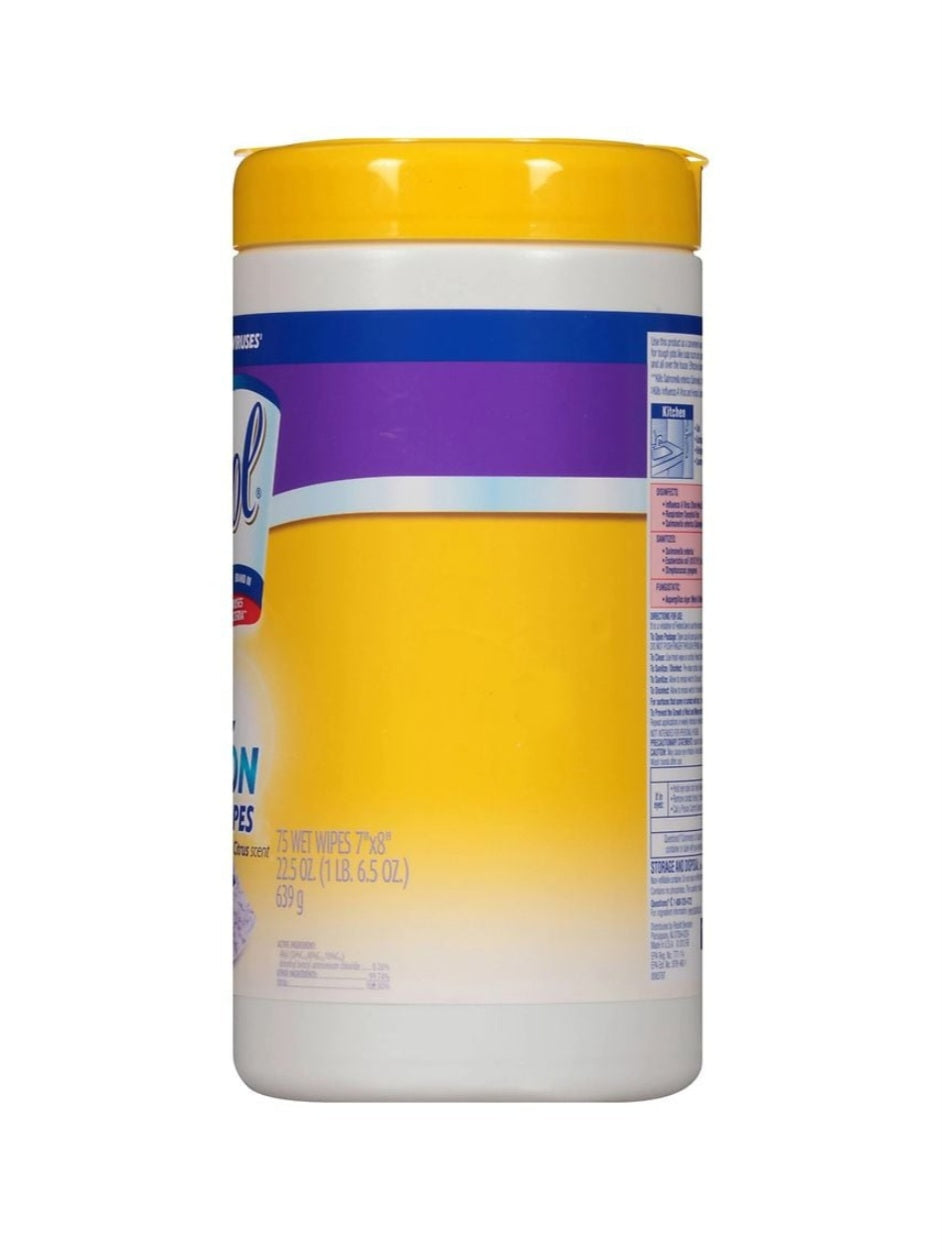 Lysol Dual Action Desinfecting Wipes 75 ct