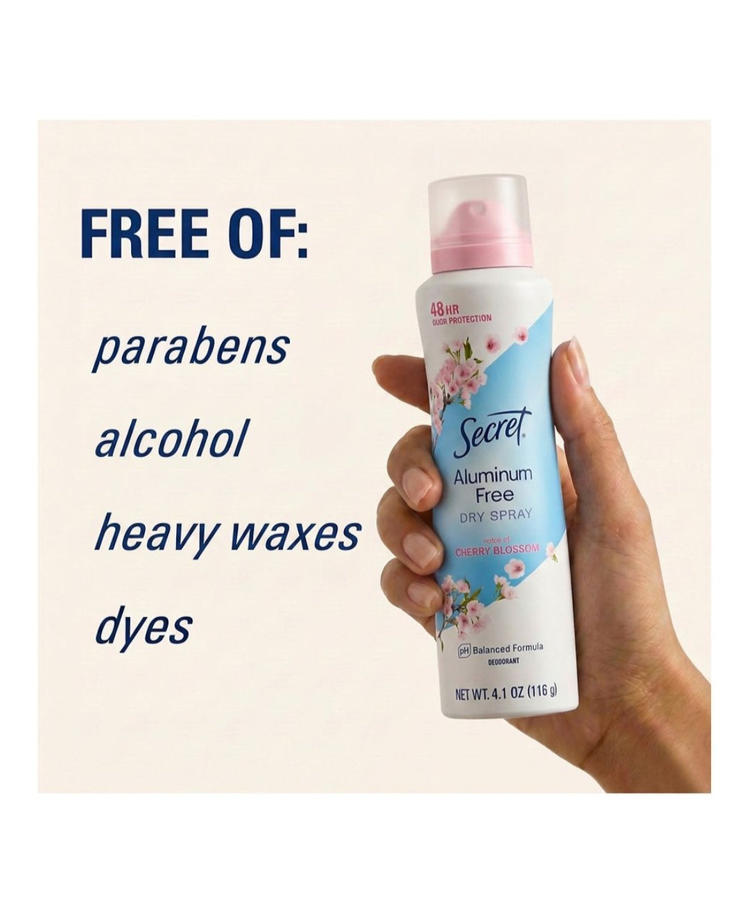 Secret Cherry Blossom Dry Spray 4.1 oz