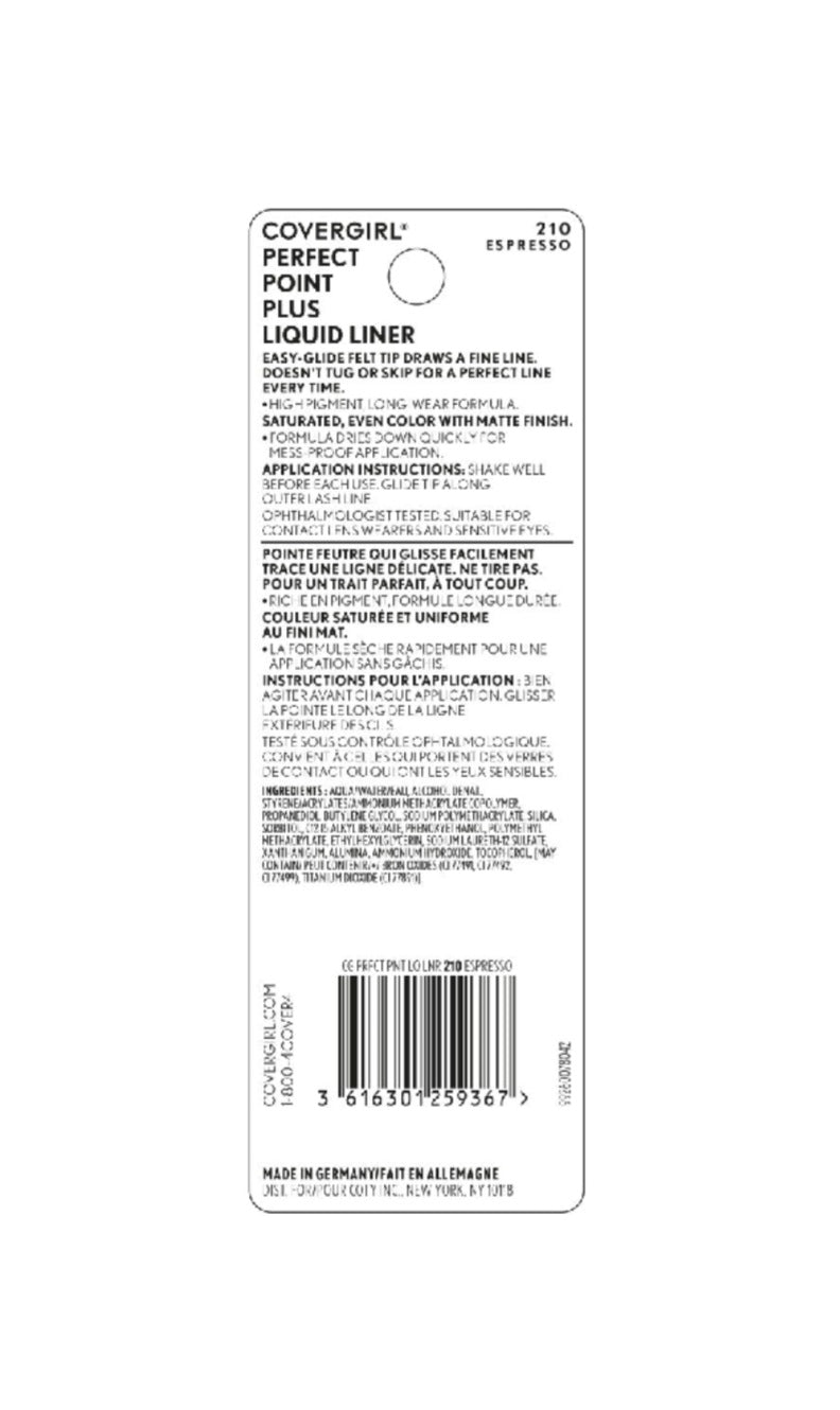 Covergirl Eyeliner Perfect Point Plus Liquid BLACK ONYX #200